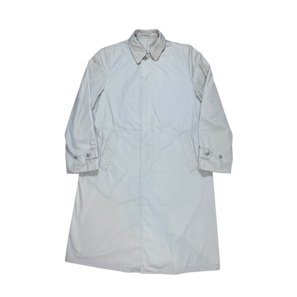 Vintage London Fog Trench Coat Mens 40 XL Long Beige Classic Minimal Overcoat